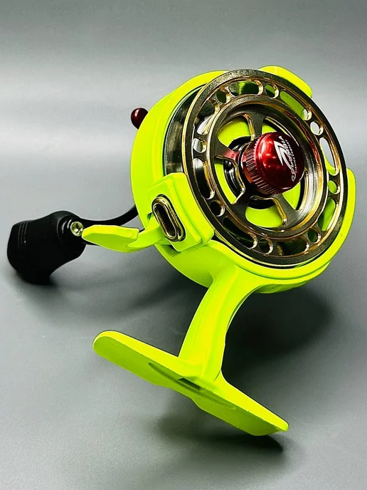 Columbia Fishing Катушка мультипликаторная для зимней и летней рыбалки, желтый, фото 2
