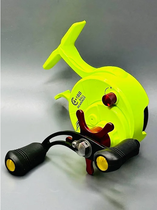 Columbia Fishing Катушка мультипликаторная для зимней и летней рыбалки, желтый, фото 3