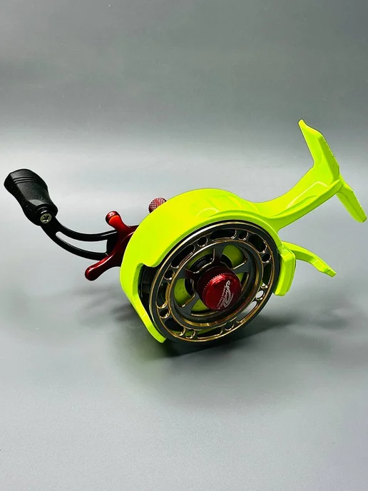Columbia Fishing Катушка мультипликаторная для зимней и летней рыбалки, желтый, фото 4