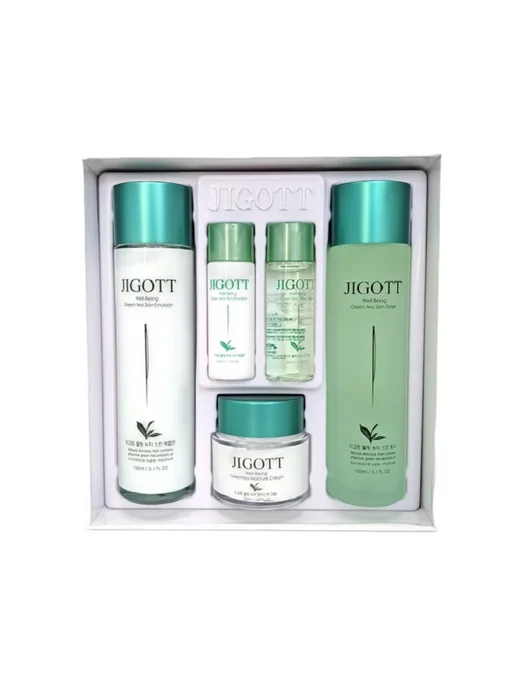 FamilyCosmetics Подарочный набор с экстрактом зеленого чая jigott Green tea, зеленый, фото 3