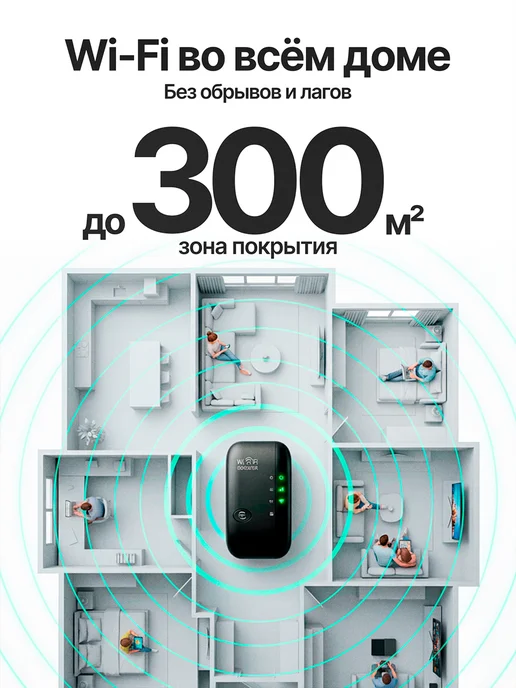 AmazingShop Усилитель wi-fi, черный, фото 3
