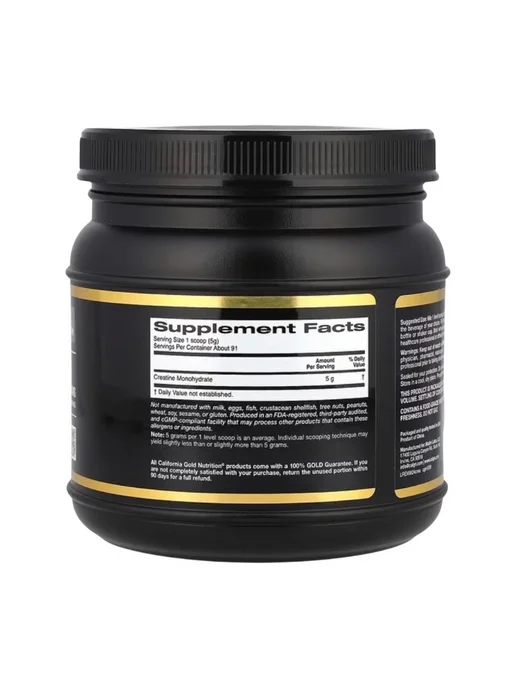California Gold Nutrition Моногидрат креатина, без добавок, 454 г (1 фунт), 454 г, фото 2