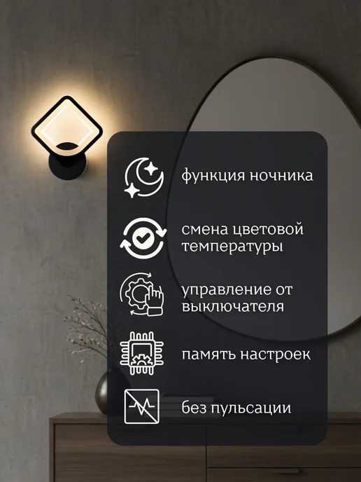InHome Бра светильник настенное подсветка LED 15Вт 220В, 15 Вт, фото 2