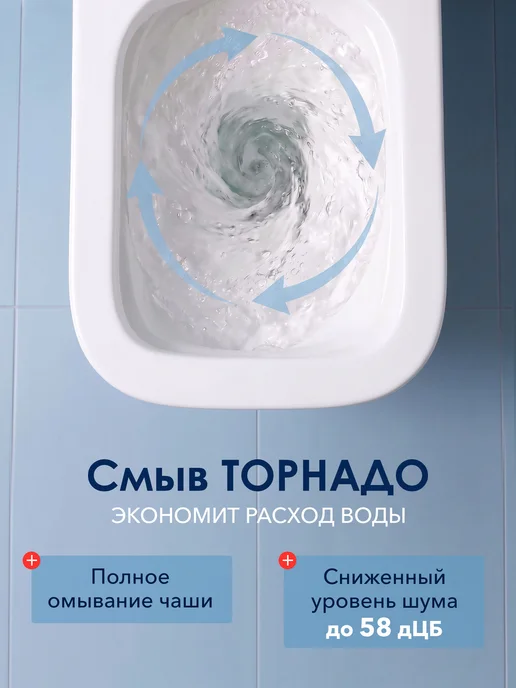 AV engineering Унитаз подвесной безободковый торнадо Alca X Plus, белый, фото 2