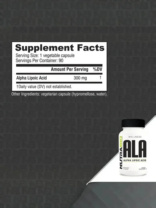 NutraBio Labs Альфа-липоевая кислота 300 мг, 90 капсул, вариант, фото 7