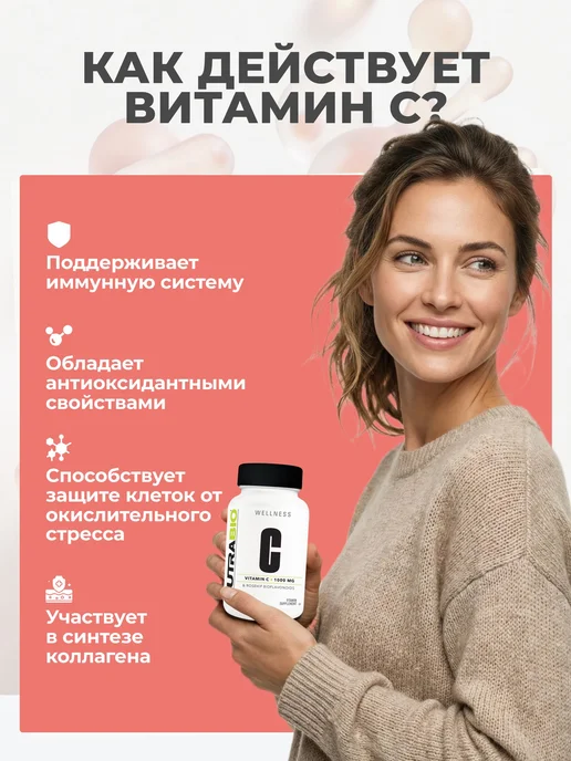 NutraBio Labs Labs Витамин С 1000 мг, 120 капсул, Витамин С 1000 мг, фото 5