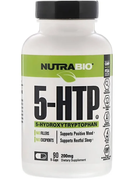 NutraBio Labs 5-HTP 200 мг, 90 капсул, вариант, фото 6
