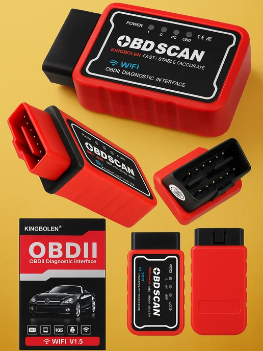JTOLD Автосканер OBD II ELM327 WIFI, черный, фото 7