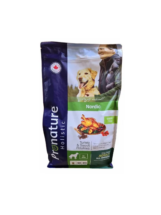 Сухой корм Pronature Holistic Nordico для собак, беззерновой, индейка, утка, 0,34 кг