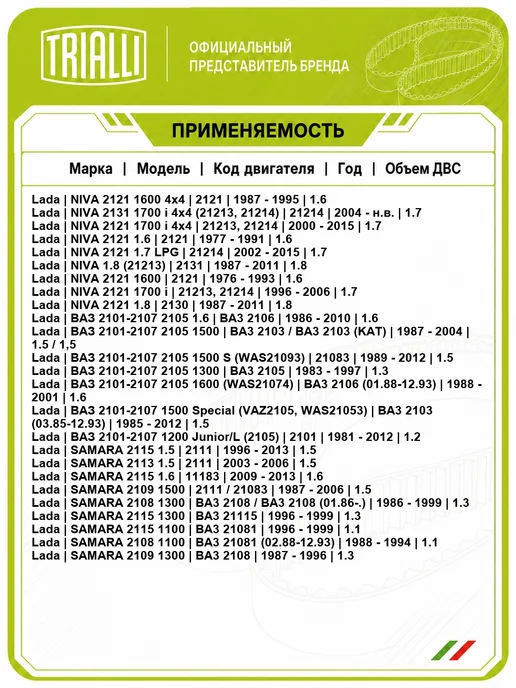 TRIALLI Подшипник генератора малый CA201, вариант, фото 2