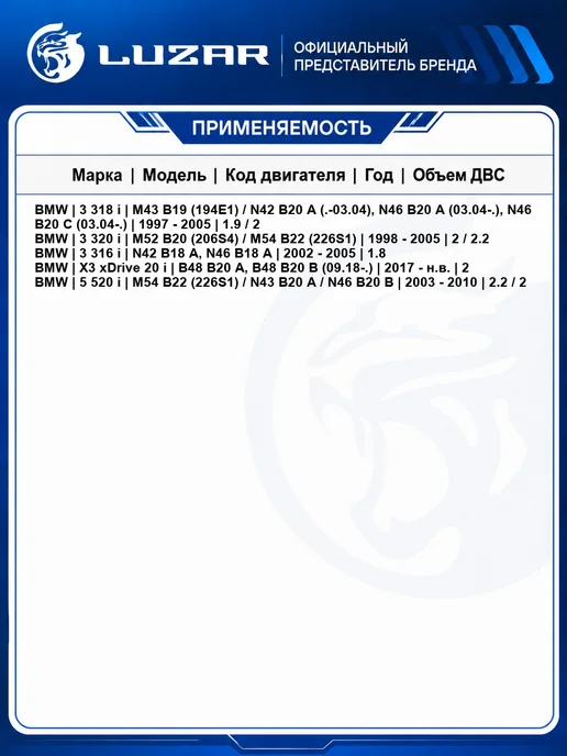 LUZAR Мембрана маслоотделителя LGS0008, вариант, фото 2