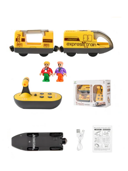 Toy'lbe Поезд детский игрушечный на пульте управления, желтый, фото 3