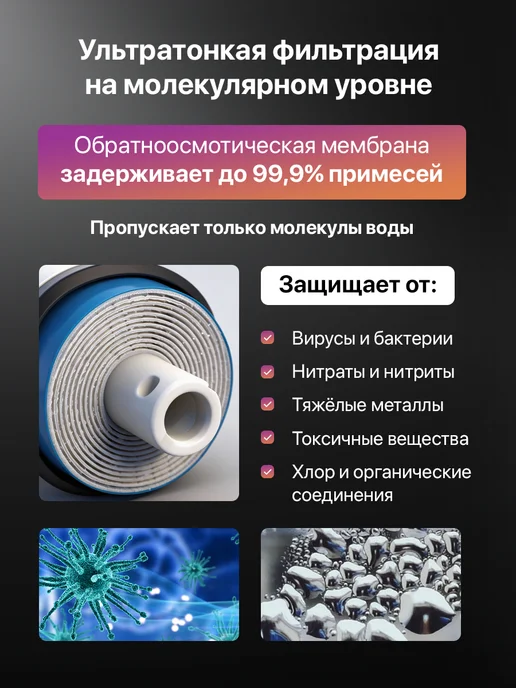 Аквафор Фильтр для воды под мойку Osmo Pro 50 обратный осмос, белый, фото 2