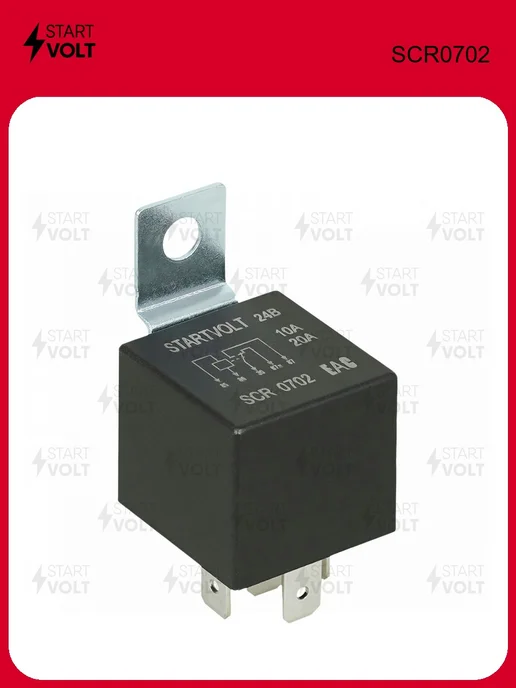 STARTVOLT Реле 24V 10 20A 5 контактов (с кронштейном, без резистора), вариант, фото 2