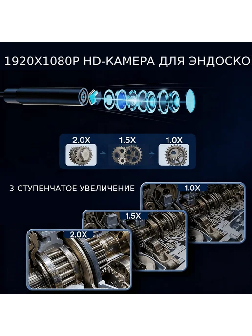 Автомобильный эндоскоп с подсветкой 5 5 мм 5 м, 5 м, фото 2