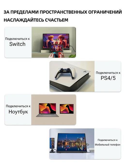 ZSUS Портативный монитор для ПК экран 60 ГЦ 16 дюймов IPS 2K, вариант, фото 3