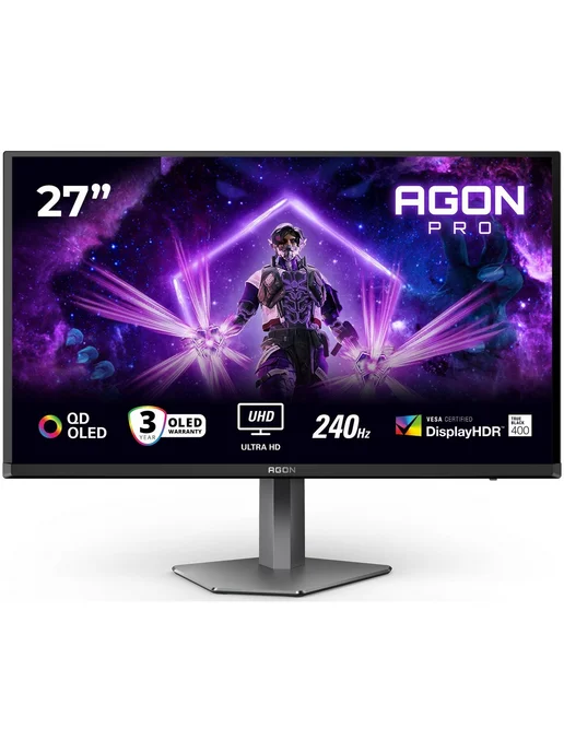 AOC 26.5" Монитор AGON AG276UZD, QD-OLED, 3840x2160, 240Гц (AG27, 3840x2160, фото 2