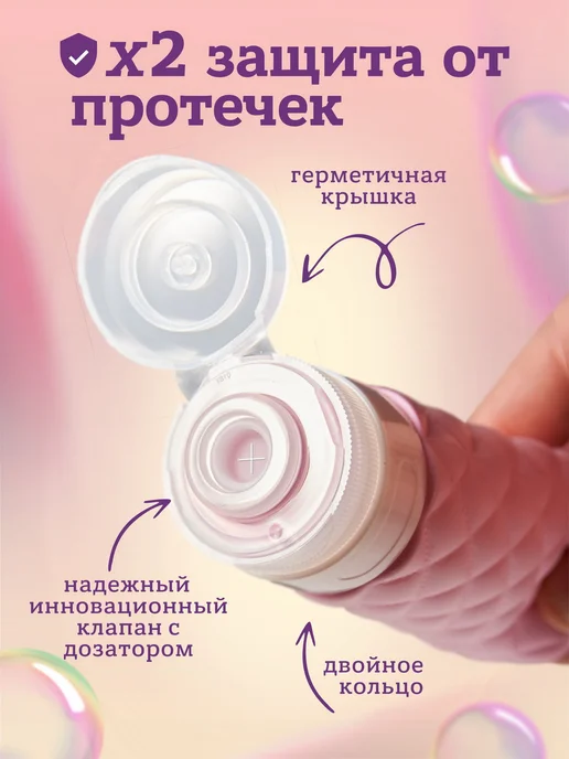 Дорожный набор флаконов силиконовый, голубой, фото 3