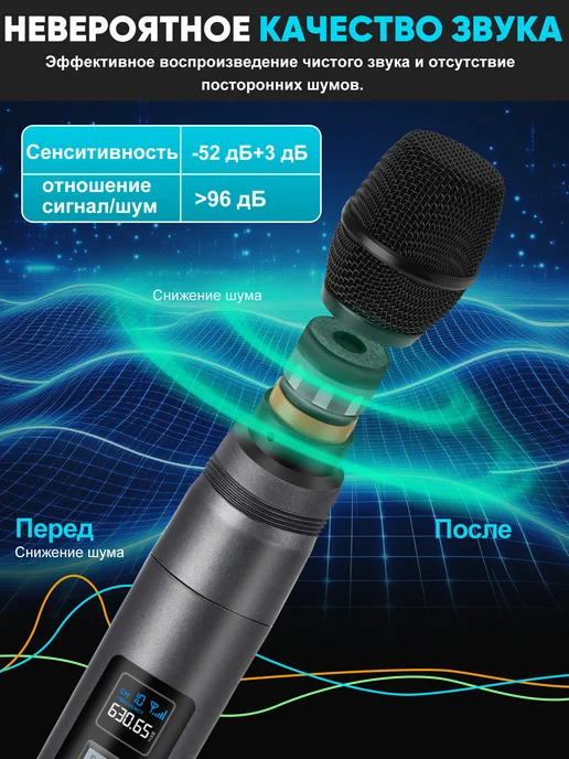 SDLOGAL Беспроводные караоке микрофоны профессиональные 2 шт, 2 шт, фото 5