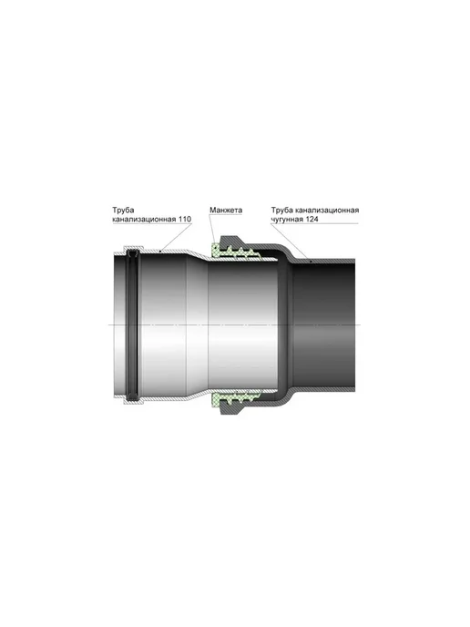 AV engineering Манжета переходная 124x110 черная, 124x110, фото 6