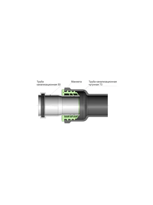 AV engineering Манжета переходная 73x50 черная, 73x50, фото 6