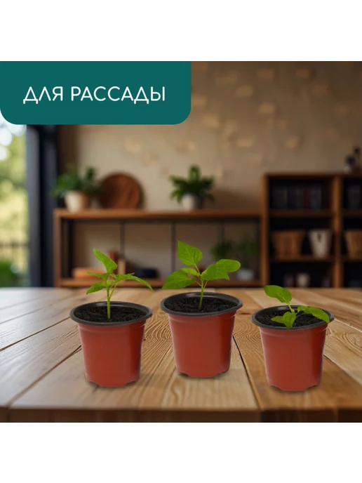 TPremium Горшок для рассады 350 мл терракот d 9.5 см h 8 см, 40 шт, 350 мл, 40 шт, фото 3