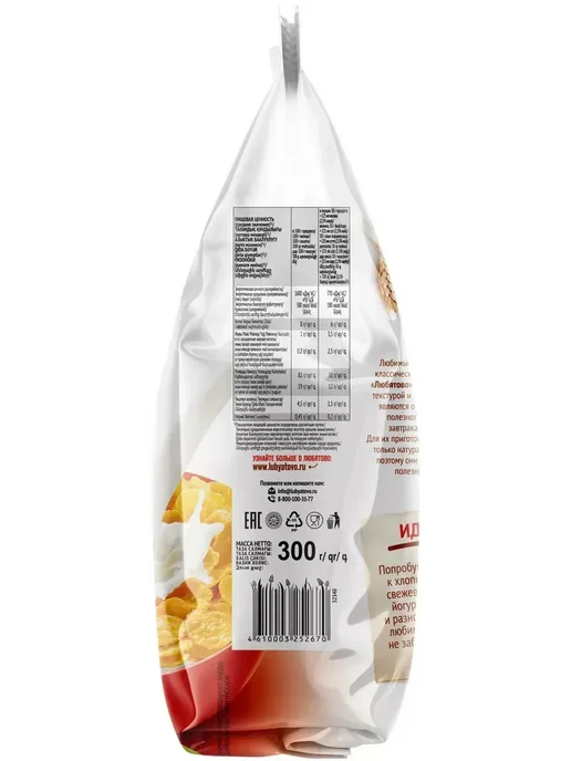 Любятово Хлопья кукурузные 300г, 300 г, фото 2