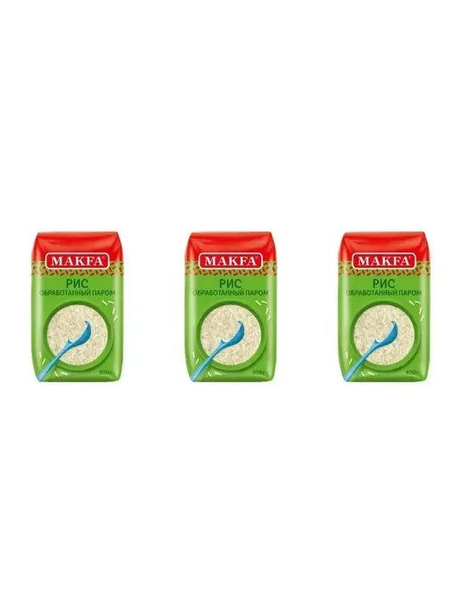 Макфа Рис длиннозерный шлифованный Makfa, 800 г, 3 штуки, 800 г