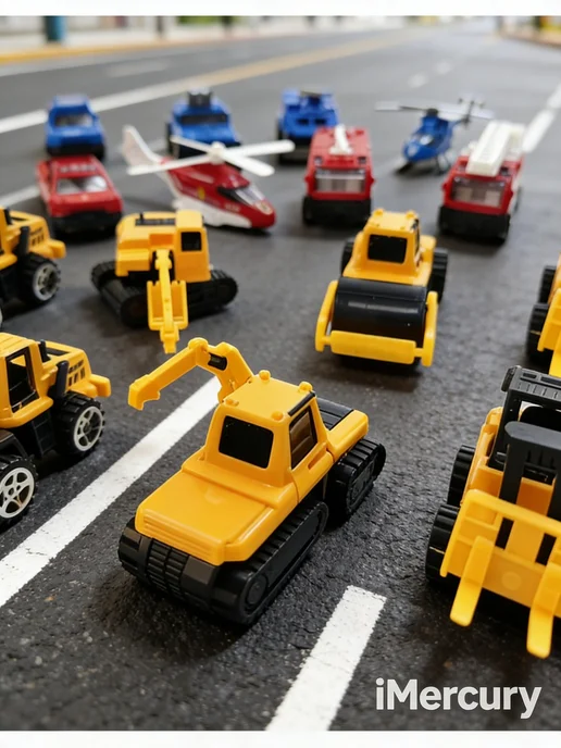 Hot Wheels Набор машинок для мальчиков инерционные металлические, желтый, фото 3