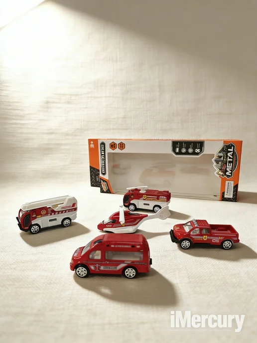 Hot Wheels Набор машинок для мальчиков инерционные металлические, красный, фото 3