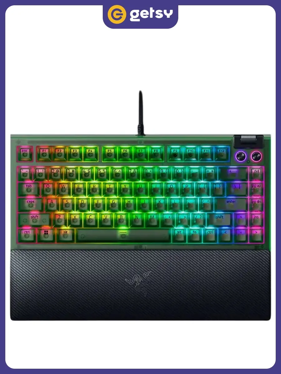 Клавиатура BlackWidow V4 75% игровая, зеленая Razer 708259709 купить за 9 574 ₽ в интернет‑магазине Wildberries