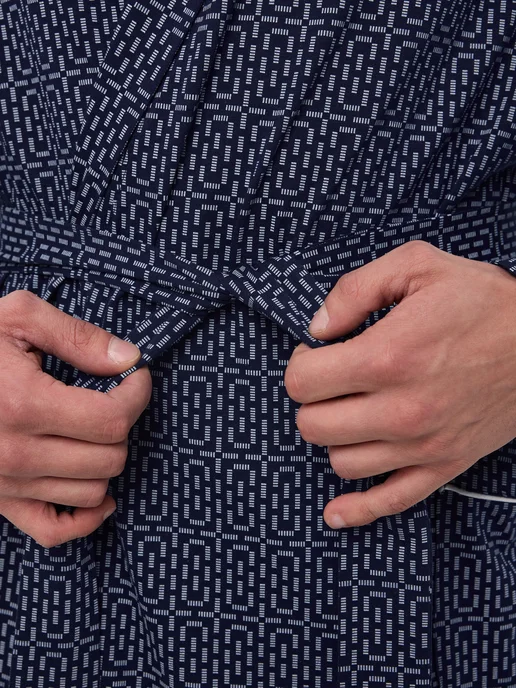 Lika Dress Халат домашний без капюшона больших размеров летний, синий, фото 5