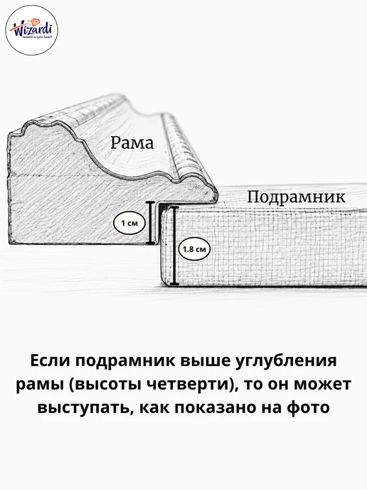 Wizardi Рама пластиковая багетная 30х40 см, без стекла, 38x48, фото 3