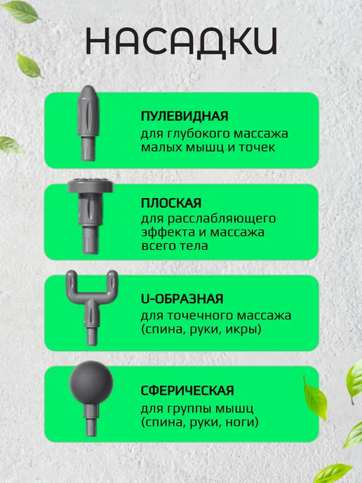 Массажер перкуссионный, зеленый, фото 4