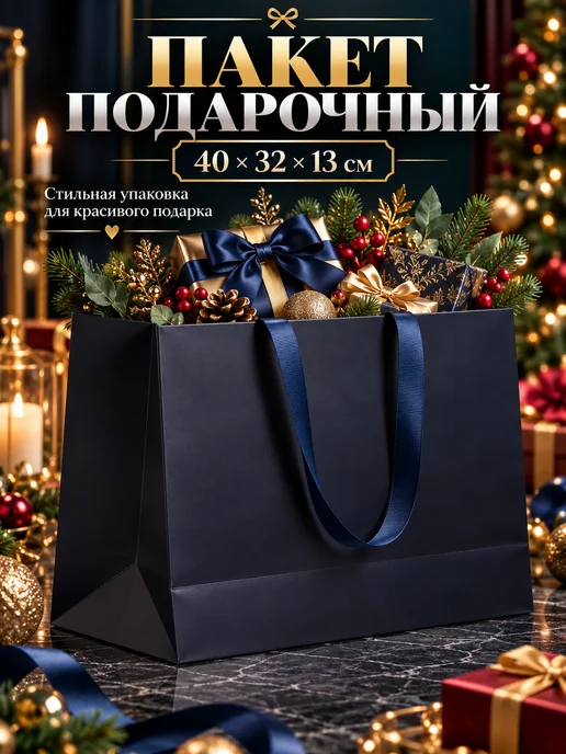 Сима-Ленд & UPAK LAND Подарочный пакет для большого подарка 40×32×13 см, 40x32
