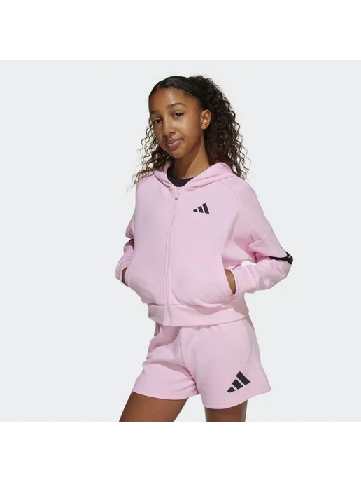 adidas Jd1300 Jg Fı 3s Fz Детская олимпийка Розовый, розовый