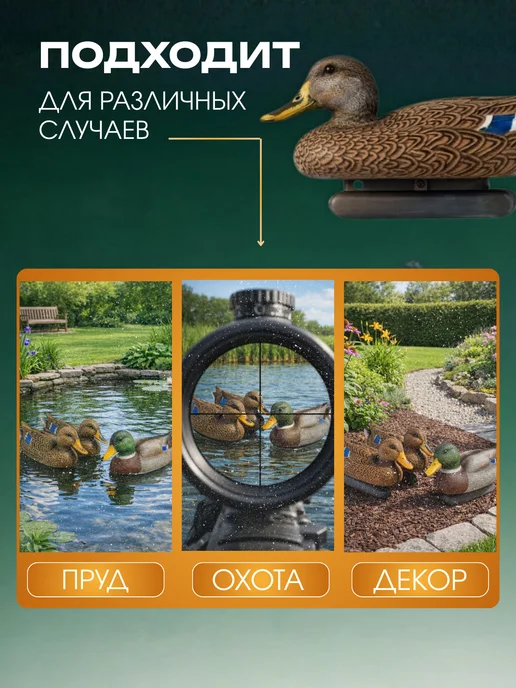 Дикий Гид Чучела уток Кряква для охты Премиум набор, вариант, фото 5
