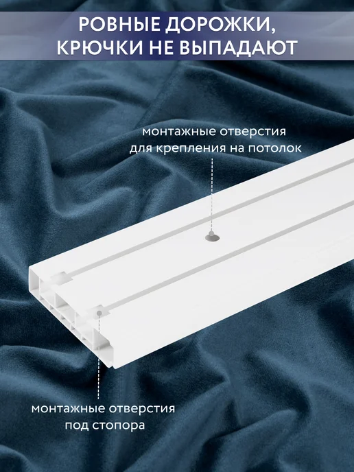 Светлый дом Карниз для штор потолочный 200 двухрядный угловой с блендой, светлый, фото 8