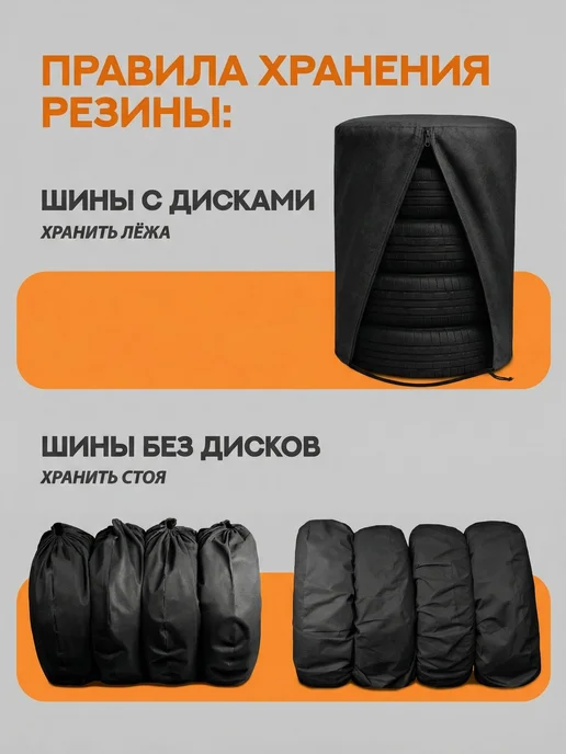 АвтоСтиль Чехол для хранения на 4 колеса R13-20, вариант, фото 3