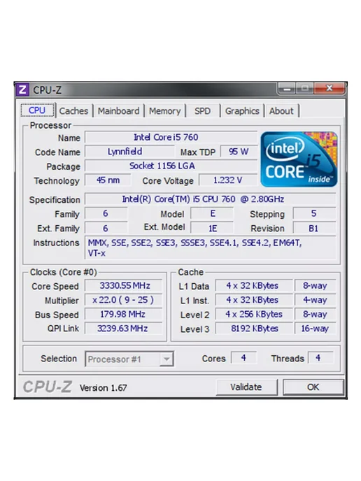 Intel процессор i5-760 LGA1156 4 ядер базовая частота 2,8 ГГц, вариант, фото 2
