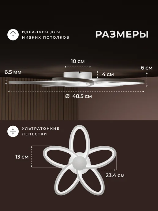 RITTER Люстра потолочная светодиодная в гостиную, прихожую, детскую, белый, фото 2