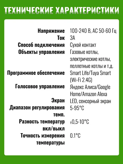 Tuya Термостат Smart Life 220 В с алисой, черный, фото 3