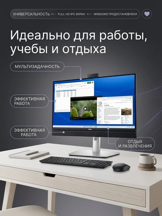 DELL Моноблок OptiPlex 7410 23,8 Full HD i3 13100T 8Gb, 8 ГБ, фото 2