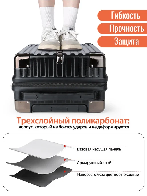 Hakimi Чемодан Ручная Кладь40×30×20 Подставка Безшумные Колеса, 40x30x20, фото 7