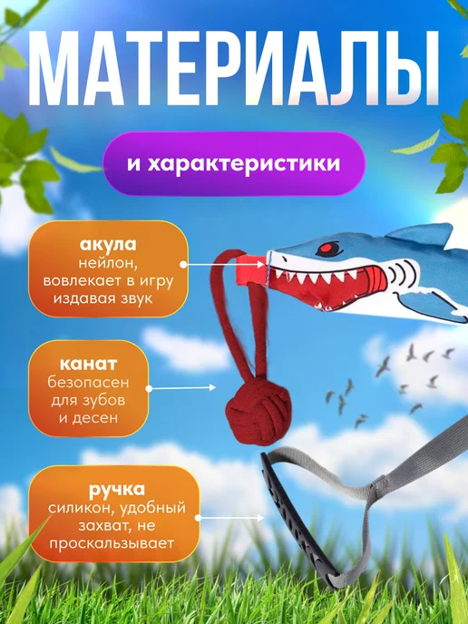 Happy Nose Канат-дразнилка, игрушка для собак мелких и средних пород, синий, фото 3