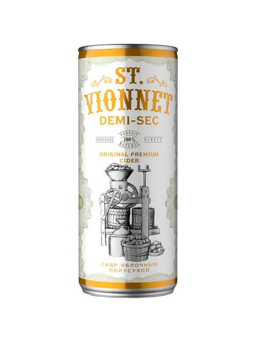 Сидр St. Vionnet полусухой 0,25 л ж б, 250 мл