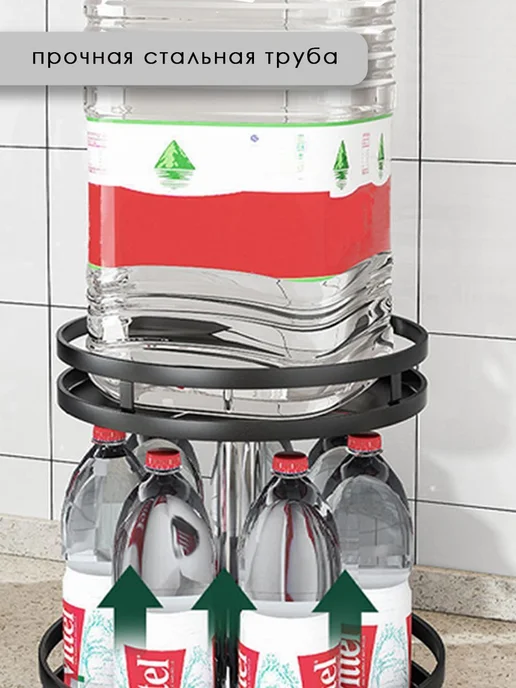 Полка для кухни для утвари бутылок 25х25х55 см 1 ш Черный, 25x55 см, фото 8