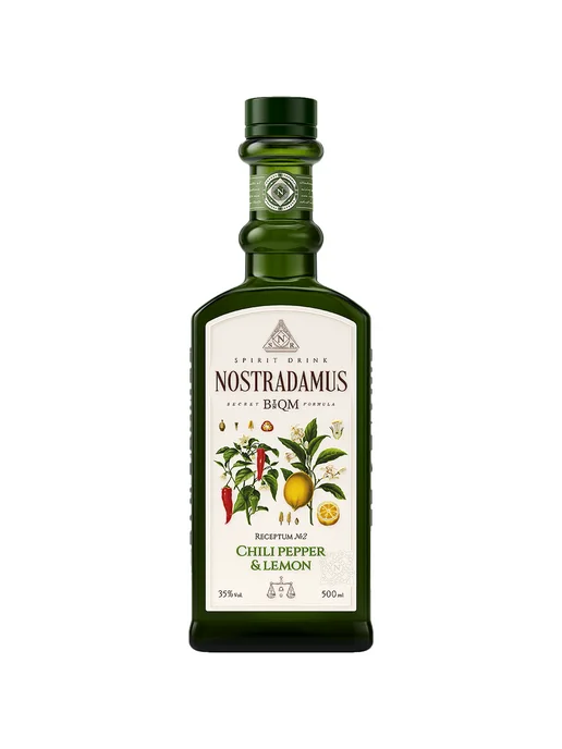 Настойка Nostradamus Chilii pepper & Lemon горькая 0,5 л, 0,5 л