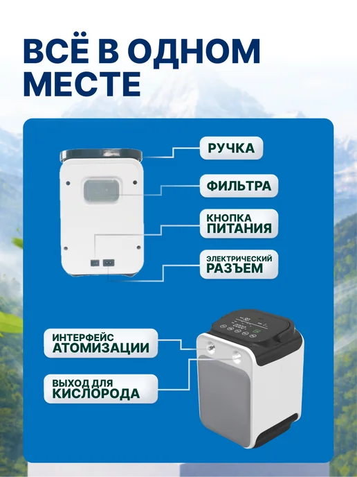 MED TECHNO Портативный кислородный концентратор 5 литров для дома, вариант, фото 3