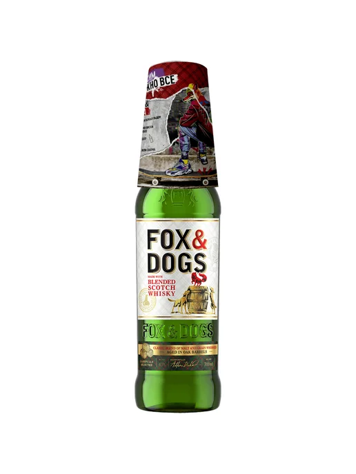 Fox & Dogs Виски 0,7 л в подарочной упаковке + бокал, 700 мл